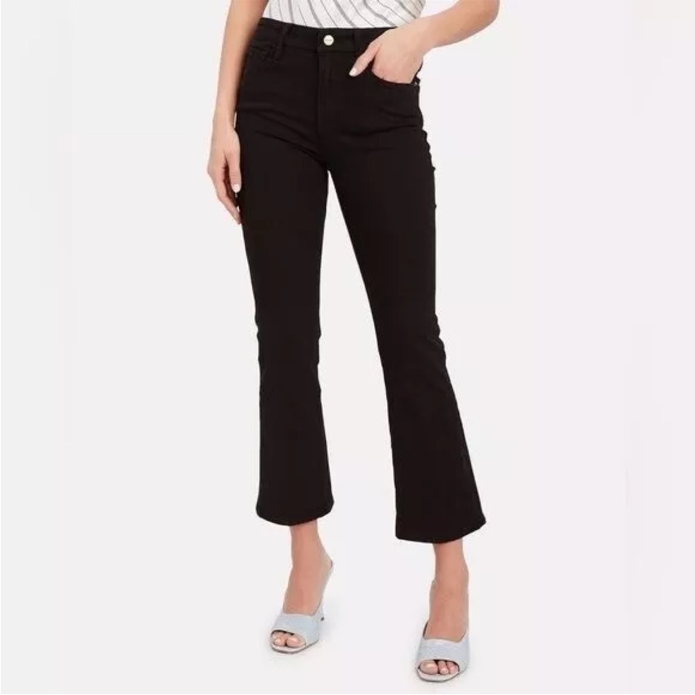 Frame Le Crop Mini‎ Boot Jeans in Film Noir Black 26